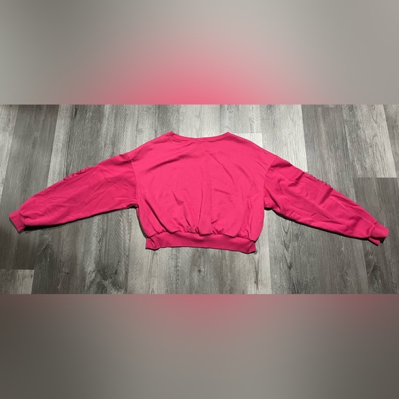 Rue 21 Pink Distressed Crop Sweater Size XL - 80s fashion, punk - Picture 2 of 7